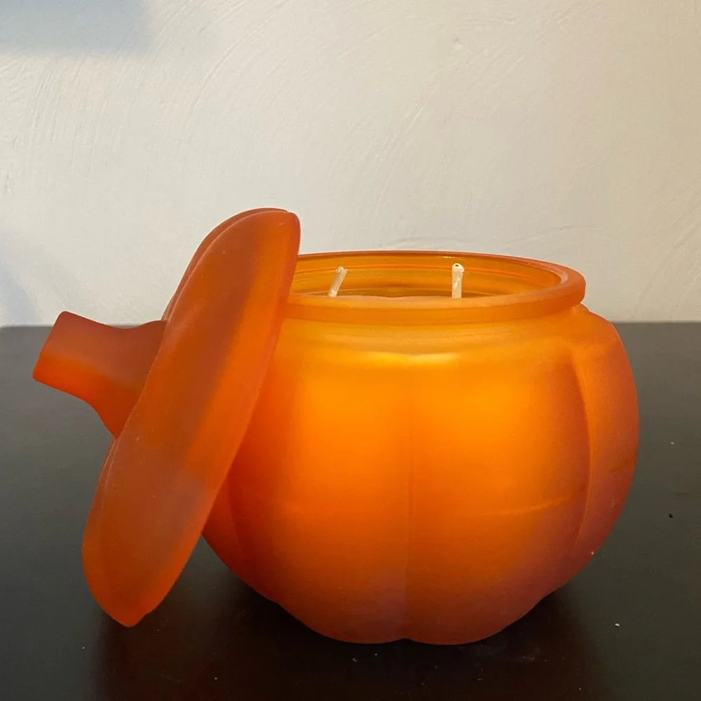 Huntington Home Frosted Glass Pumpkin Candle - Picture 2 of 4
